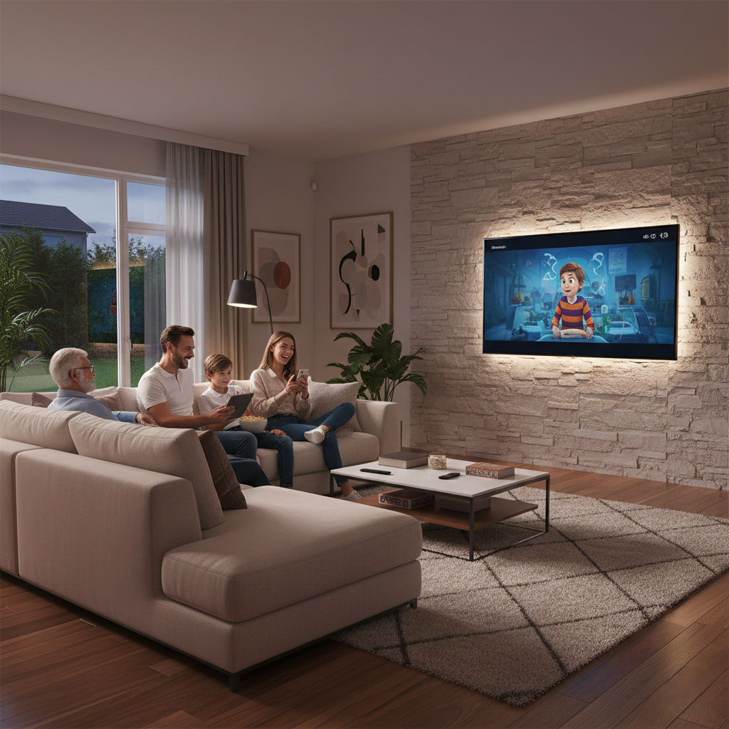 smart tv living room family
