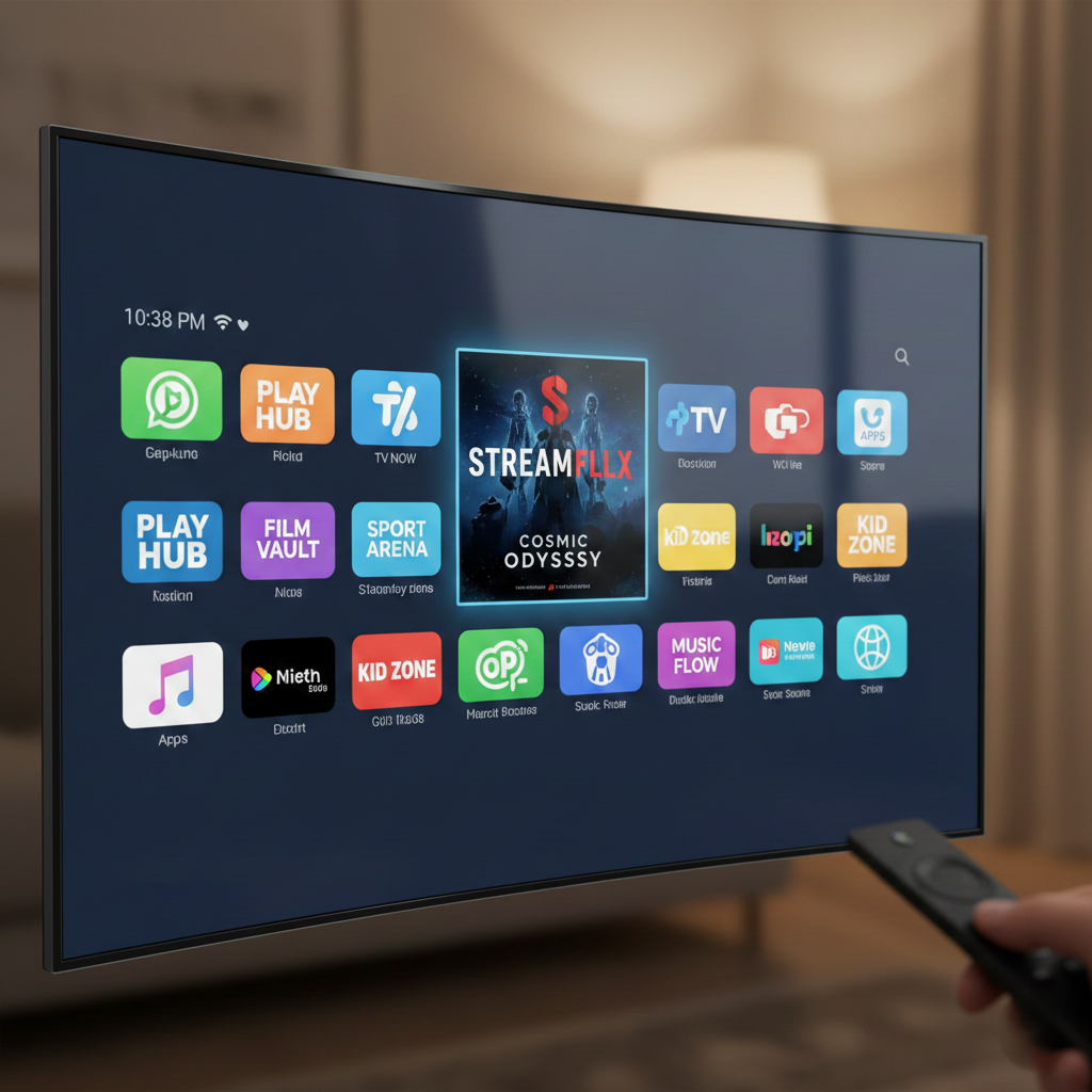 Smart TV streaming apps interface for home entertainment in 2026